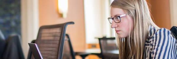 woman on computer